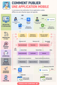Femme examinant un graphique de succès d'application sur son téléphone.