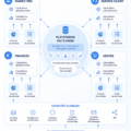 Visuel représentant le concept de Data Mesh dans un environnement d'entreprise moderne.
