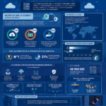 Infographie sur le cloud et le stockage en ligne.