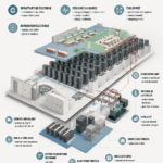 Schéma d'une salle électrique dans un data center avec équipements clés
