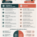 Image illustrant les différences entre SRE et DevOps dans un cadre de travail collaboratif.