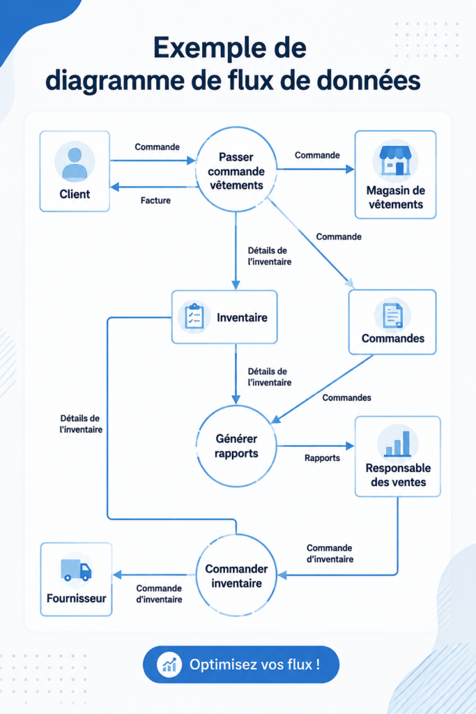 Exemple de diagramme de flux de données illustrant un processus clair