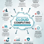 Une illustration montrant le concept de Cloud Computing avec des icônes symboliques.