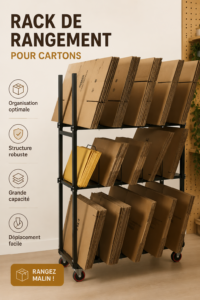 Boîtes de rangement élégantes organisées dans un intérieur chaleureux