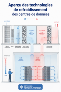 Illustration de technologies de refroidissement dans un centre de données