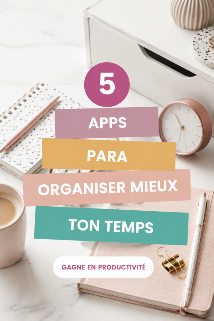 Écran d'une application de gestion du temps sur un smartphone représentant la planification de tâches.