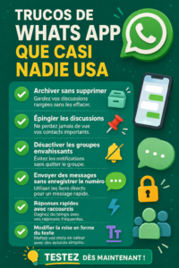 Capture d'écran montrant les fonctionnalités de WhatsApp sur un smartphone.