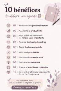 Femme utilisant une agenda pour organiser ses tâches du quotidien.