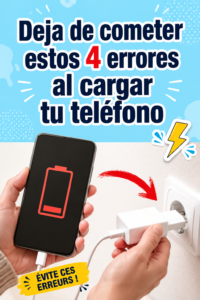 Illustration d'une femme rechargeant son téléphone correctement, évitant des erreurs courantes.