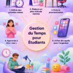 Gérer efficacement son temps : illustration d'une femme utilisant une application de gestion du temps
