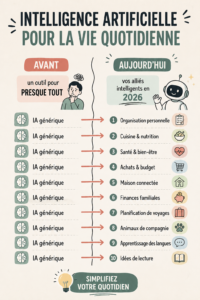 Femme utilisant un smartphone avec des applications d'intelligence artificielle pour simplifier son quotidien