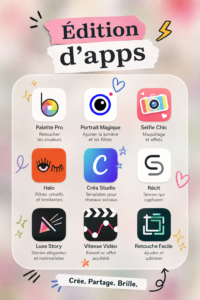 Vue d'une sélection d'applications sur un smartphone moderne.