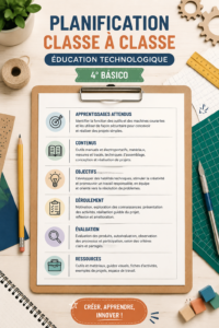 Plan de cours technologique avec des outils logiciels
