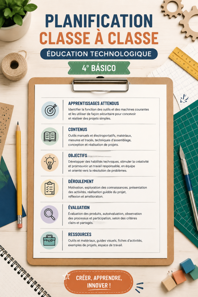 Plan de cours technologique avec des outils logiciels