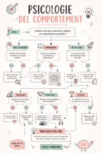 Infographie illustrant la psychologie du comportement appliquée aux choix de vie
