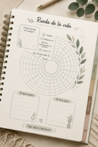 Illustration de la roue de la vie avec différents aspects de la vie quotidienne