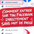 Une femme utilisant son téléphone pour accéder à Facebook sans mot de passe.