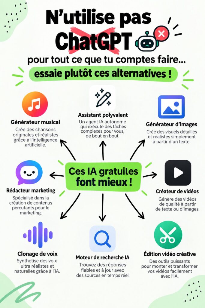 Femme utilisant une application sur son ordinateur avec des alternatives à ChatGPT à l'écran