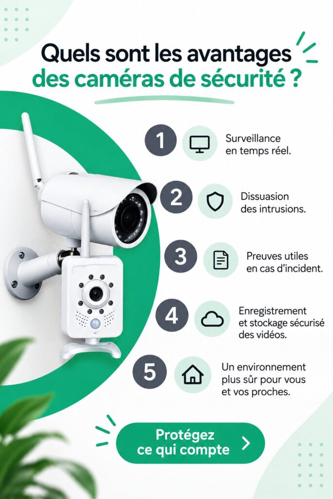 Caméra de sécurité installée dans un salon moderne, outil pour veiller sur la maison.