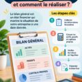 Illustration d'un bilan comptable avec calculs et graphiques