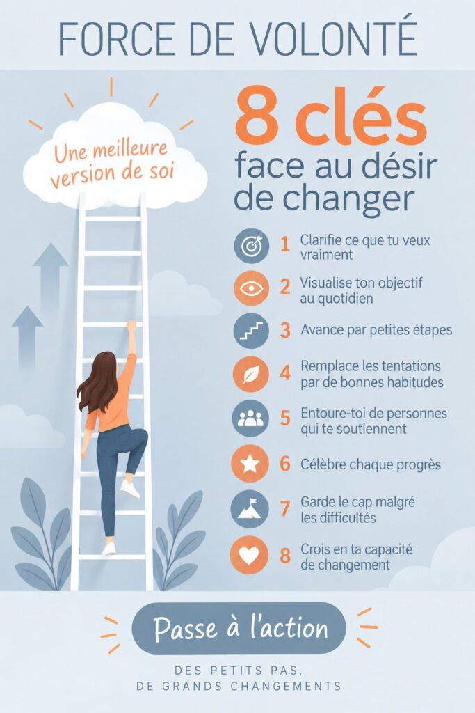 Femme souriante réfléchissant à ses objectifs de changement