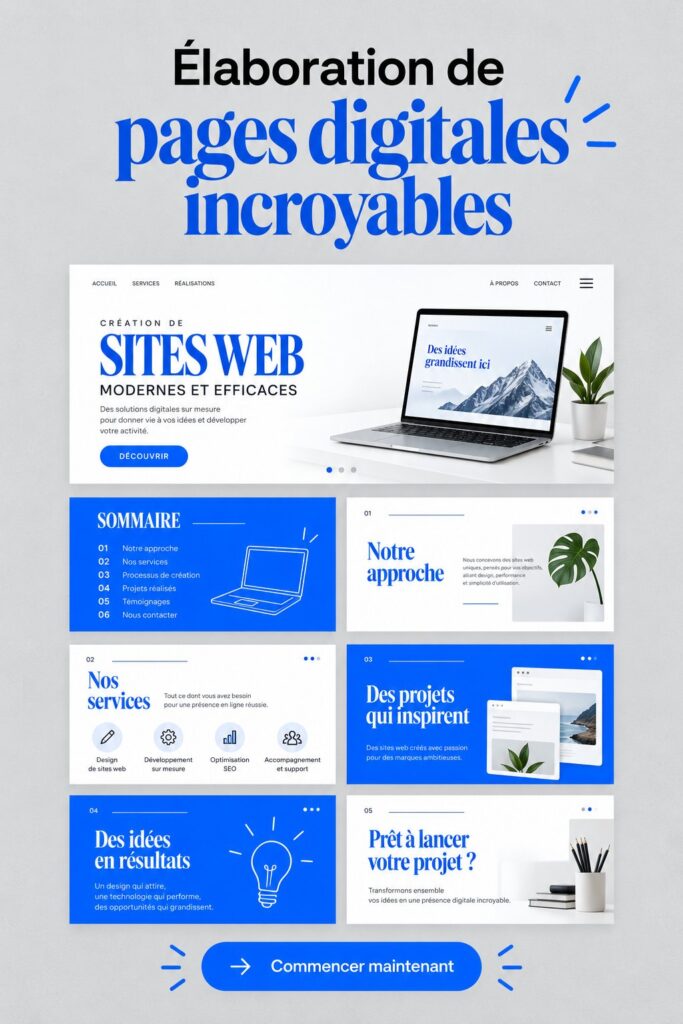 Une illustration de pages digitales créatives et attrayantes.