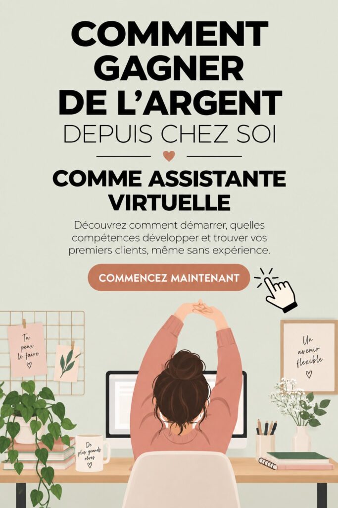 Une femme souriante travaillant sur un ordinateur à domicile en tant qu'assistante virtuelle.