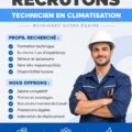 Modèle d'annonce d'emploi sur fond professionnel