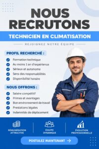Modèle d'annonce d'emploi sur fond professionnel