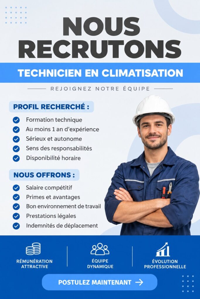 Modèle d'annonce d'emploi sur fond professionnel