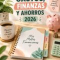 Image d'un planner financier ouvert, montrant des sections pour le budget et l'épargne.