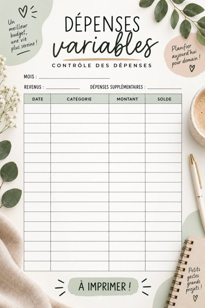Femme utilisant une feuille de suivi des dépenses avec un ordinateur à portée de main.